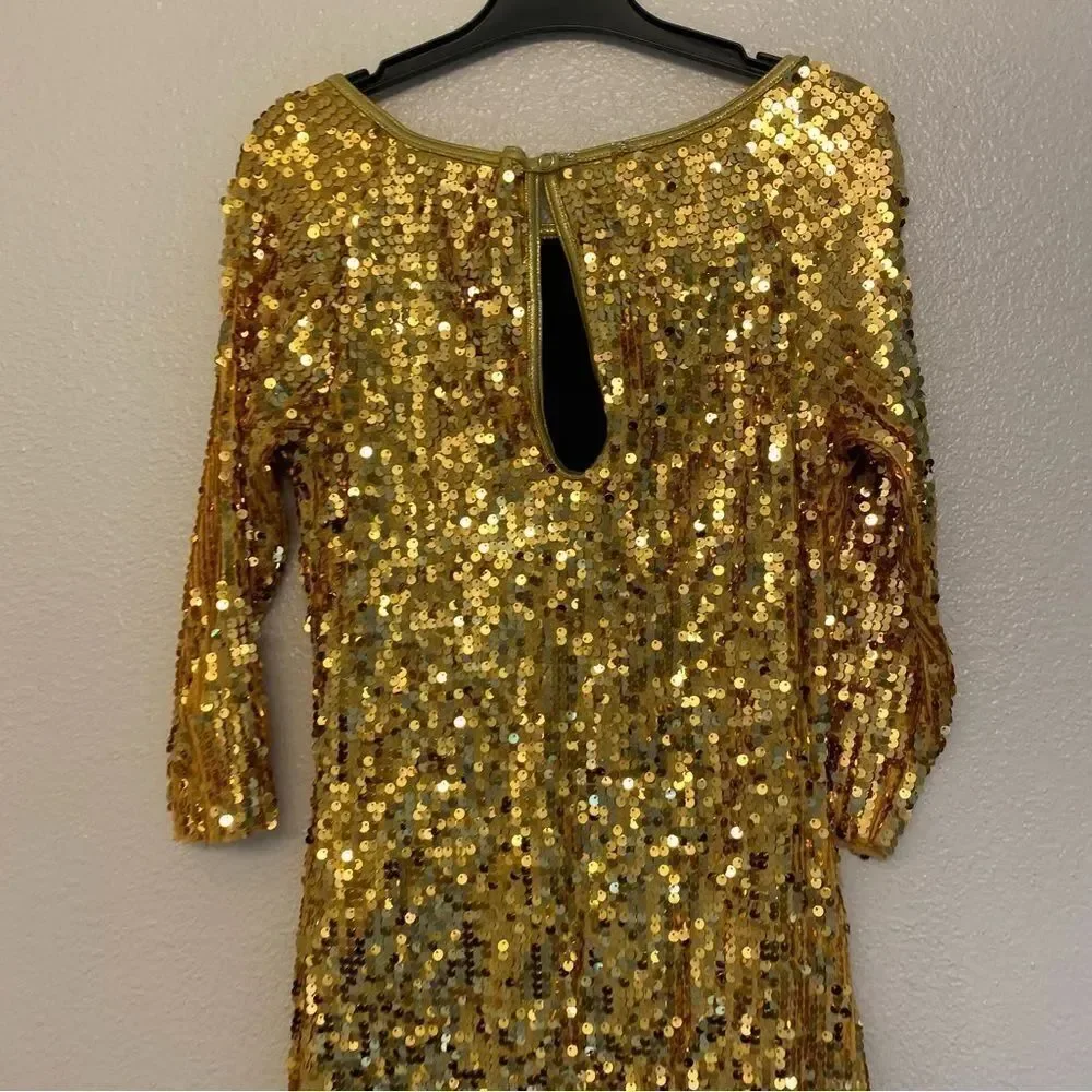 Weissman Dance costume gold Ultra Sparkle Shift Dress 8962 Last Dance MA adult